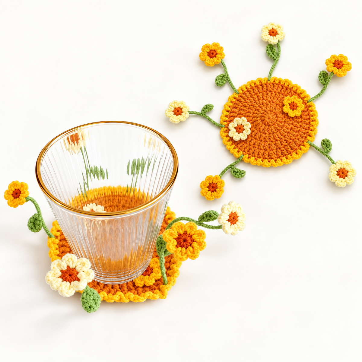 ๐ธ Blooming Crochet Coaster