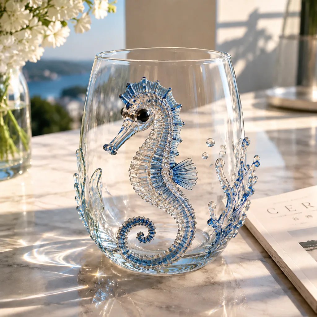 đ 3D Ocean Animal Artisan Glassware Collection for Fresher Sips, Coastal Elegance & Elevated Home Bar Vibes