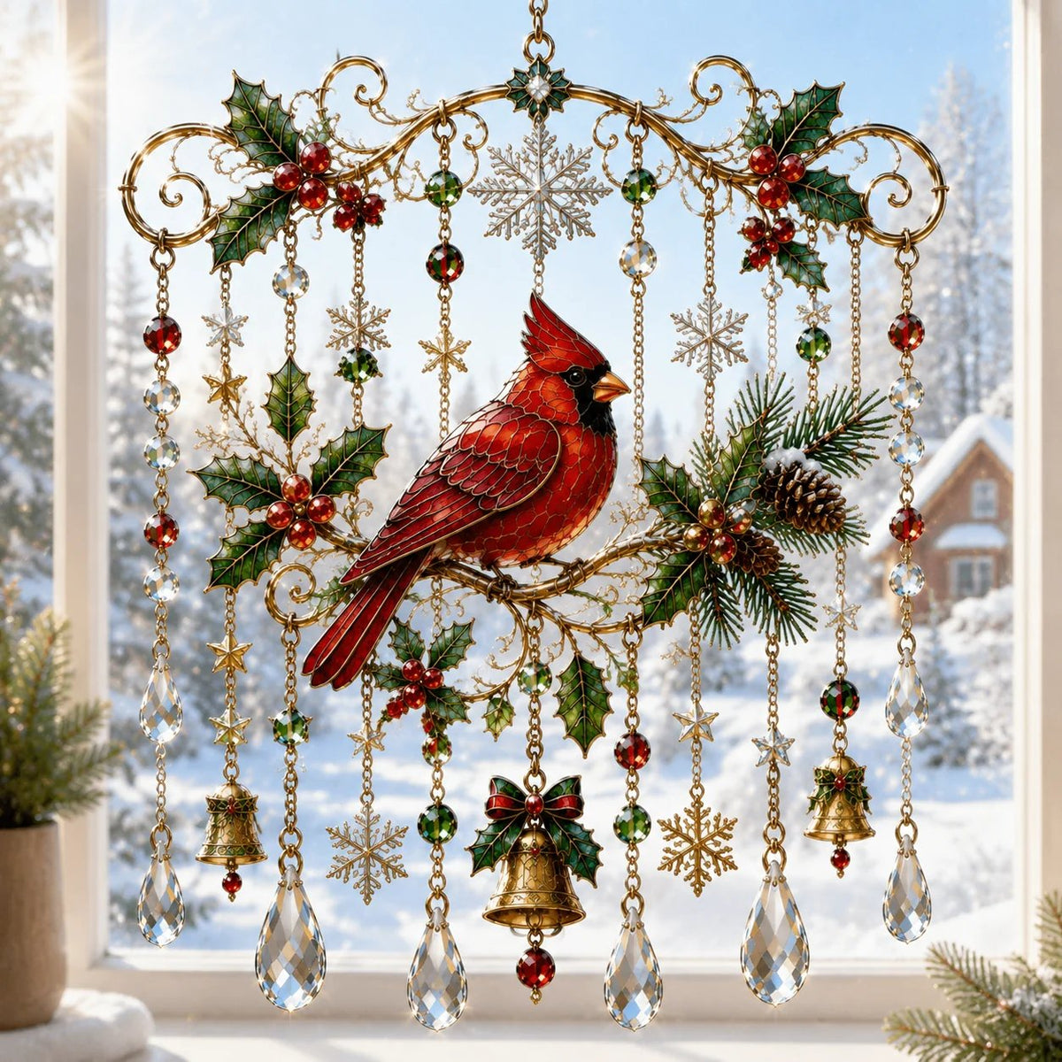 ✨LAST DAY 50% OFF - 🔥Handmade Christmas Stained Glass Window Hanging🔥