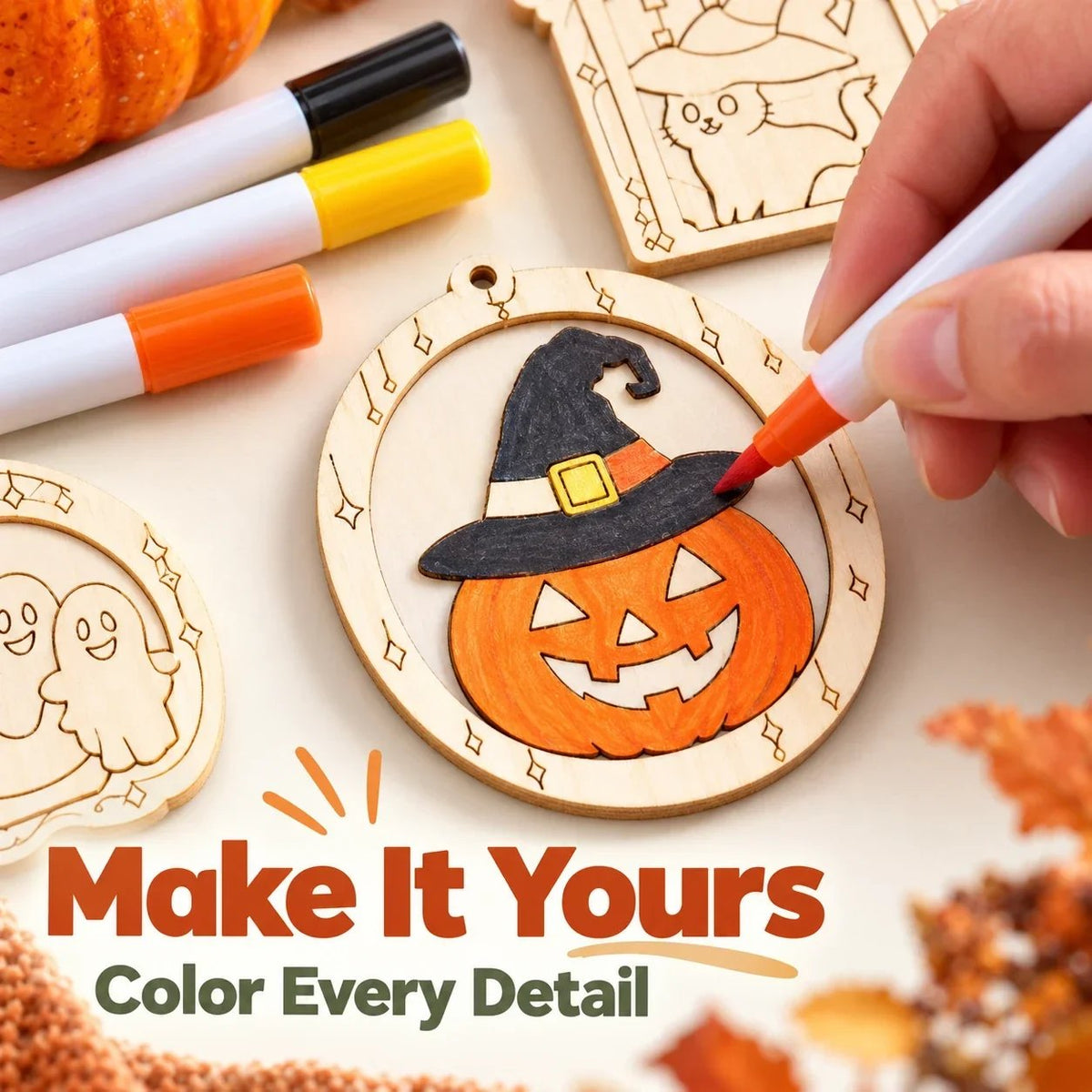 ๐จ๐Color Your Own Holiday Ornament Kit โ 12 Markers Included