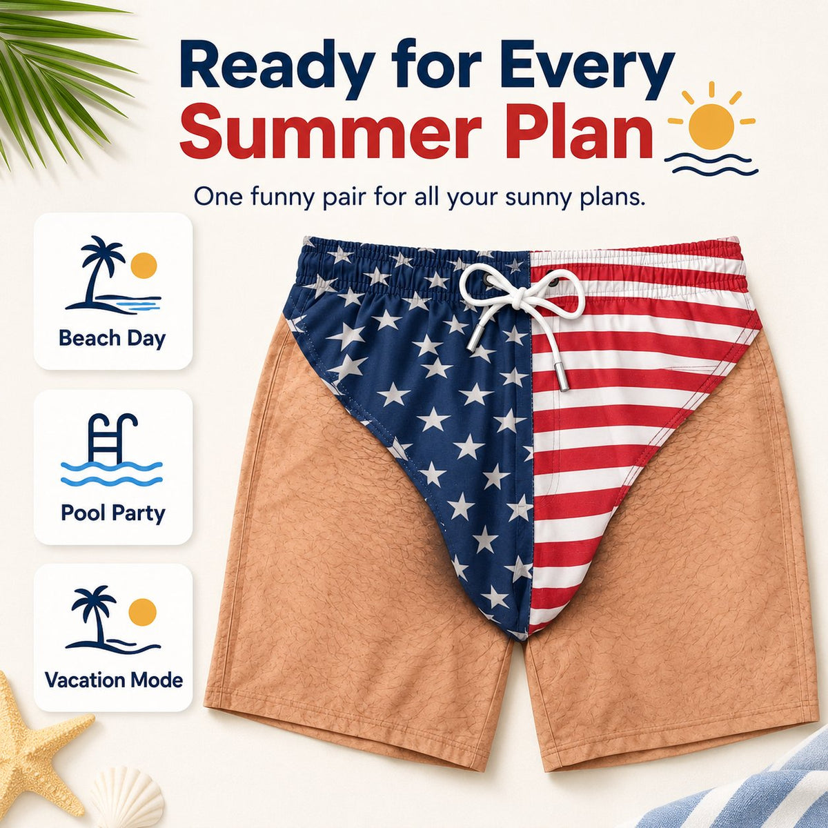 😎🇺🇸 Funny Patriotic Men’s Quick Dry Swim Trunks Freedom Beach Shorts Summer Comfort🏖️