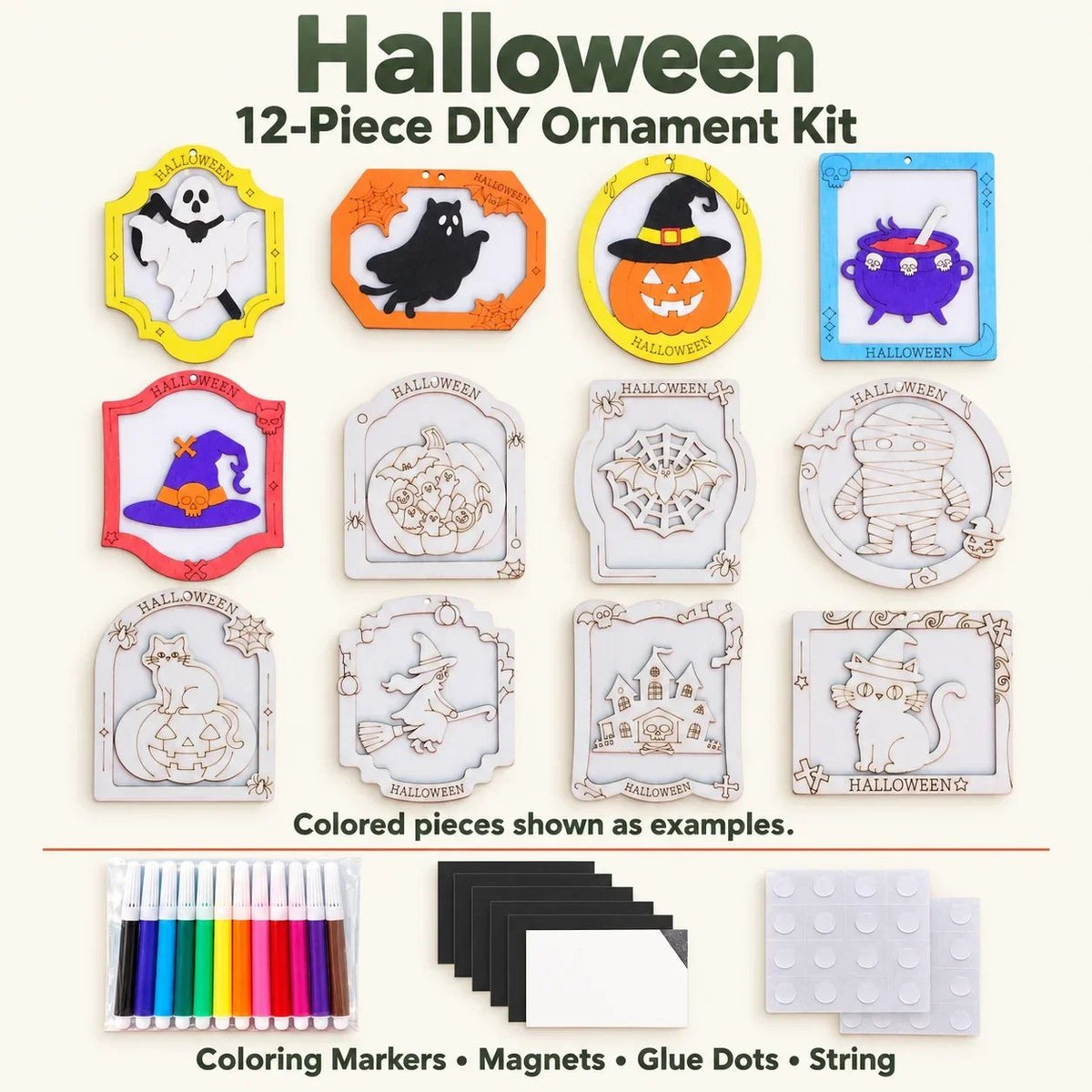 ๐จ๐Color Your Own Holiday Ornament Kit โ 12 Markers Included