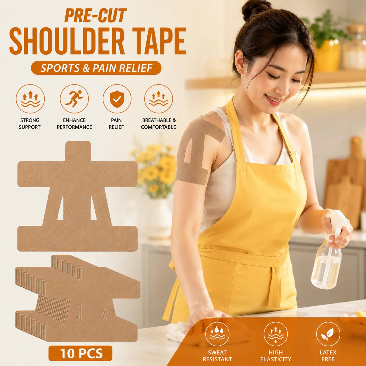 🏃 Breathable & Sweatproof 🏃FDA-Registered Fast-Acting Shoulder & Knee Pain Relief Tape 💪