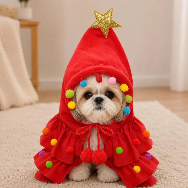 π Personalized Pet Christmas Cape β Embroidered Name Dog Holiday Outfit πΆβ¨