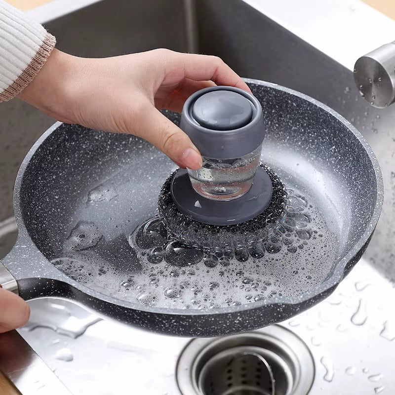 π§½ Liquid-Dispensing Cleaning Scrubber β Reusable Grease & Grime Remover