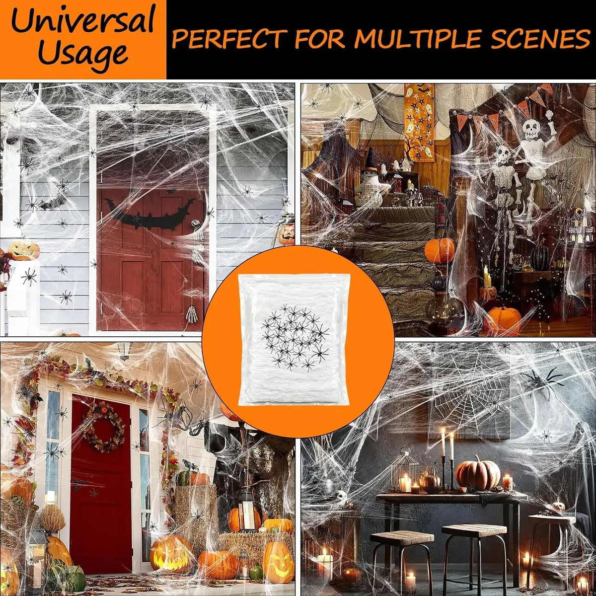 π₯ LAST DAY 50% OFF! π·οΈ Halloween Spider Webs Stretchy Cobweb Party Decor π