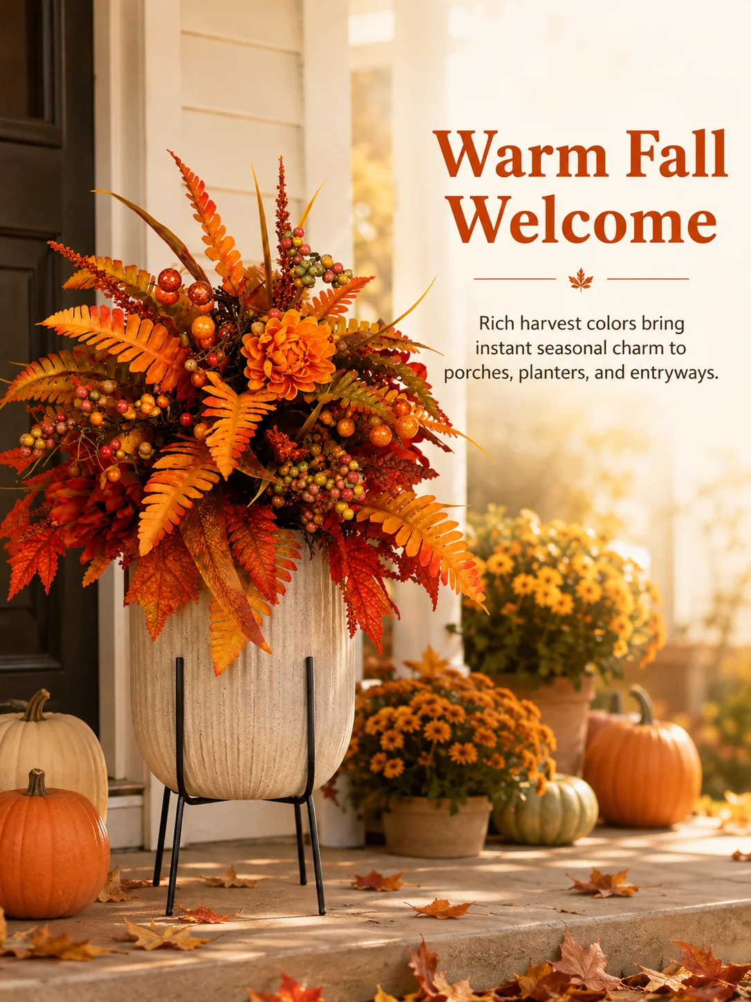 π Artificial Fall Floral Arrangement β Autumn Porch & Planter Decor