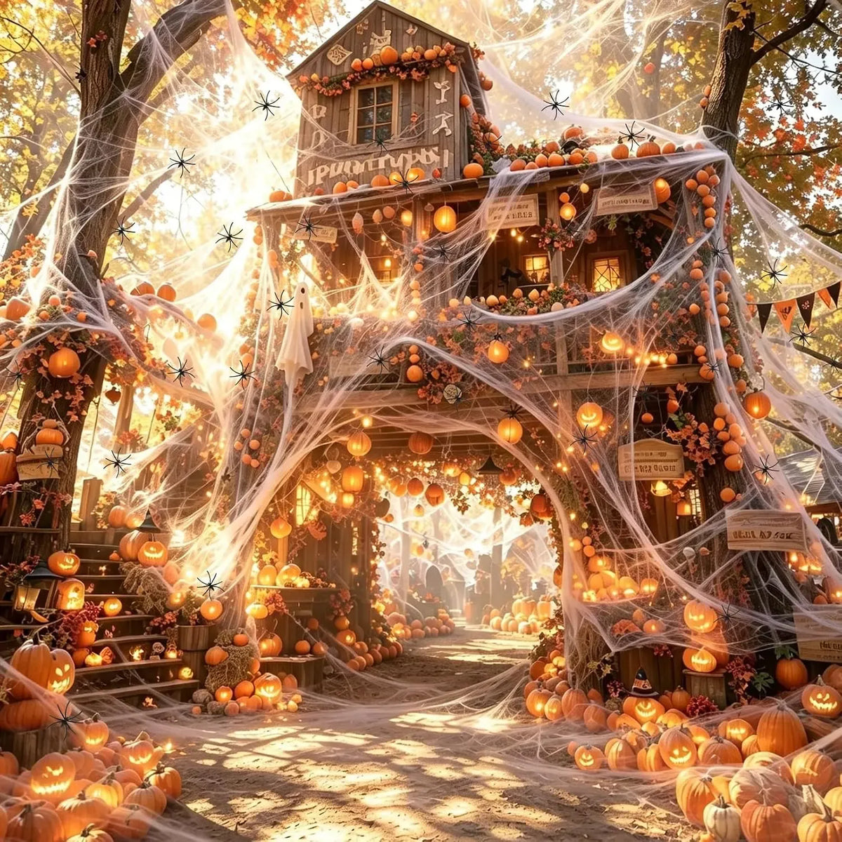 π₯ LAST DAY 50% OFF! π·οΈ Halloween Spider Webs Stretchy Cobweb Party Decor π
