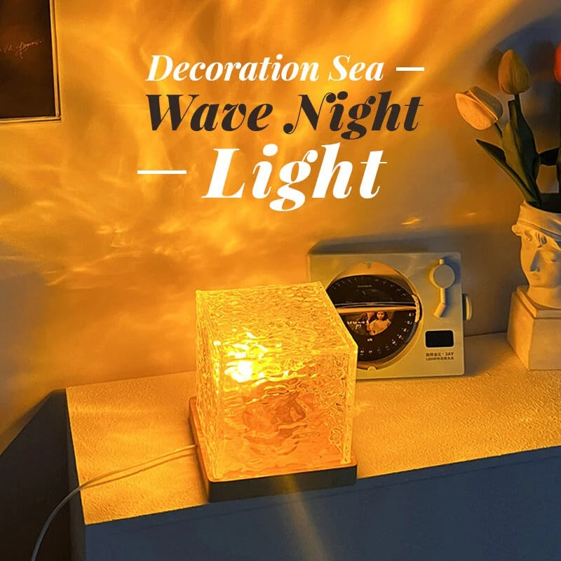 ⨠Crystal Water Wave Night Light ā 3/16 Color USB Rechargeable Lamp