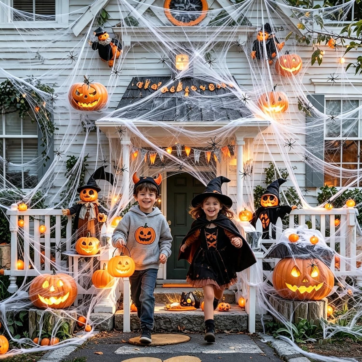 π₯ LAST DAY 50% OFF! π·οΈ Halloween Spider Webs Stretchy Cobweb Party Decor π