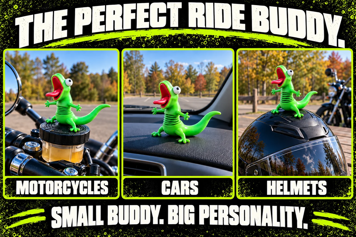 🦎Wobbly Riding Buddy – Car & Motorcycle Decor🏍