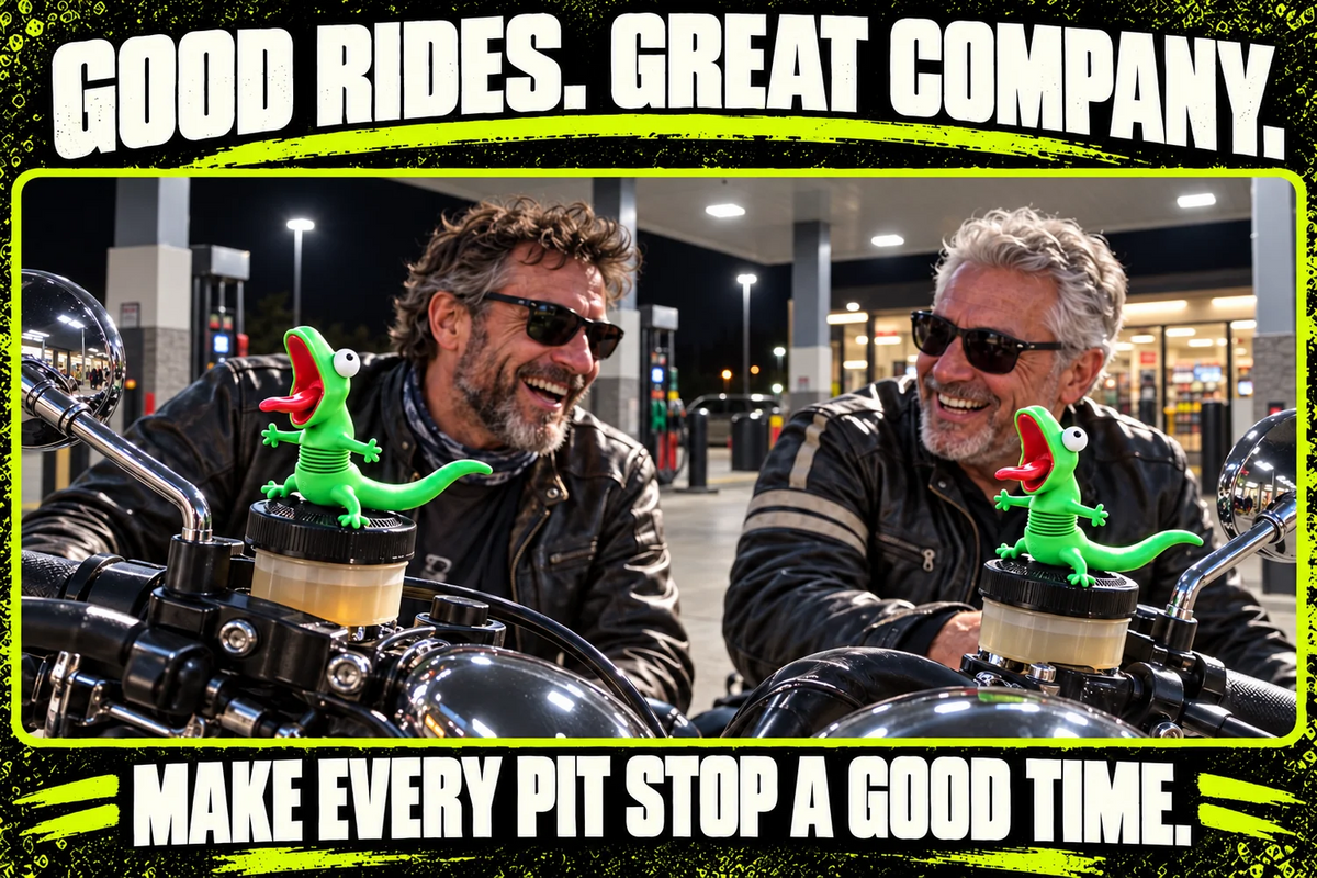 🦎Wobbly Riding Buddy – Car & Motorcycle Decor🏍