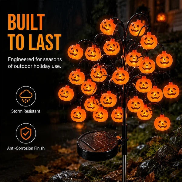 ๐ Solar Halloween Pumpkin Branch Lights โ 20-LED Outdoor Garden Decor