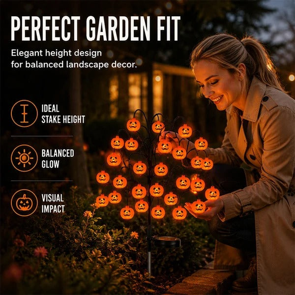 ๐ Solar Halloween Pumpkin Branch Lights โ 20-LED Outdoor Garden Decor