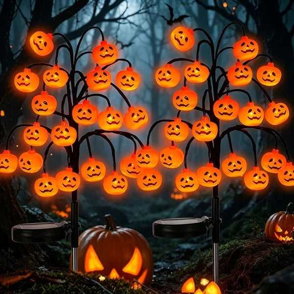 ๐ Solar Halloween Pumpkin Branch Lights โ 20-LED Outdoor Garden Decor