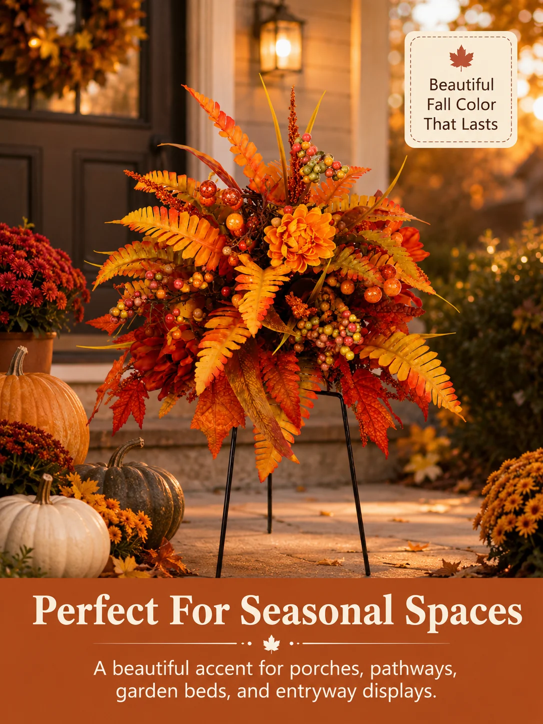 π Artificial Fall Floral Arrangement β Autumn Porch & Planter Decor