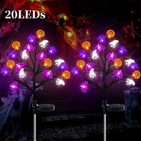 ๐ Solar Halloween Pumpkin Branch Lights โ 20-LED Outdoor Garden Decor