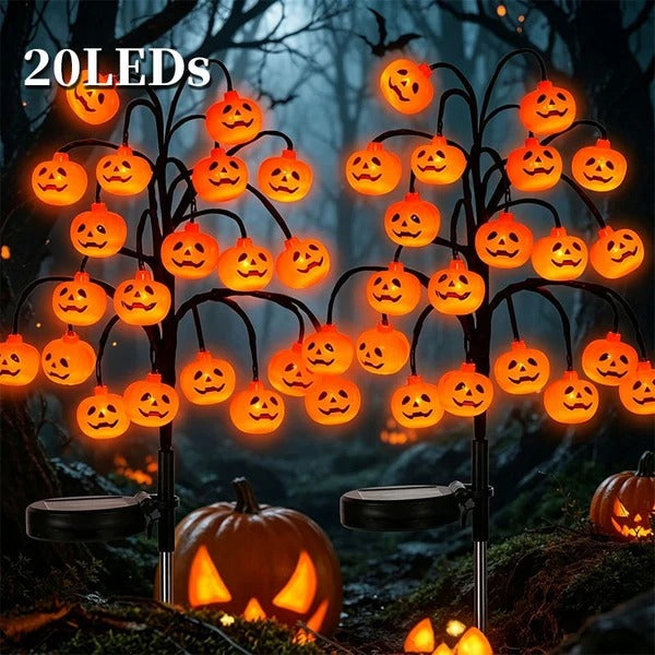 ๐ Solar Halloween Pumpkin Branch Lights โ 20-LED Outdoor Garden Decor