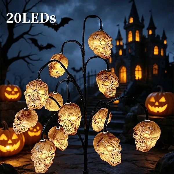 ๐ Solar Halloween Pumpkin Branch Lights โ 20-LED Outdoor Garden Decor