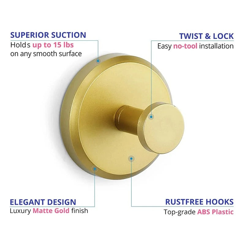 πͺ Stainless Steel Suction Cup Hooks β No-Drill Waterproof Wall Hooks