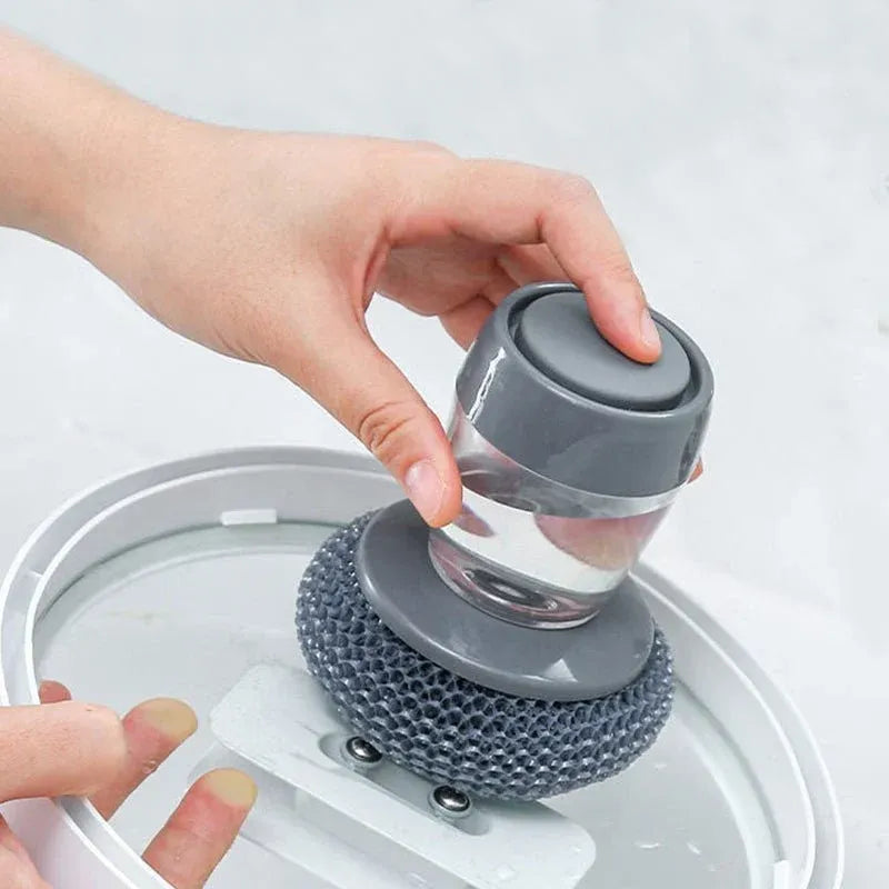π§½ Liquid-Dispensing Cleaning Scrubber β Reusable Grease & Grime Remover