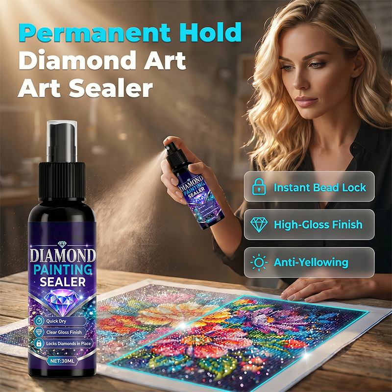 🔥LAST DAY 50% OFF💎✨ Diamond art sealer – locks beads, glossy finish, dries fast & lasts