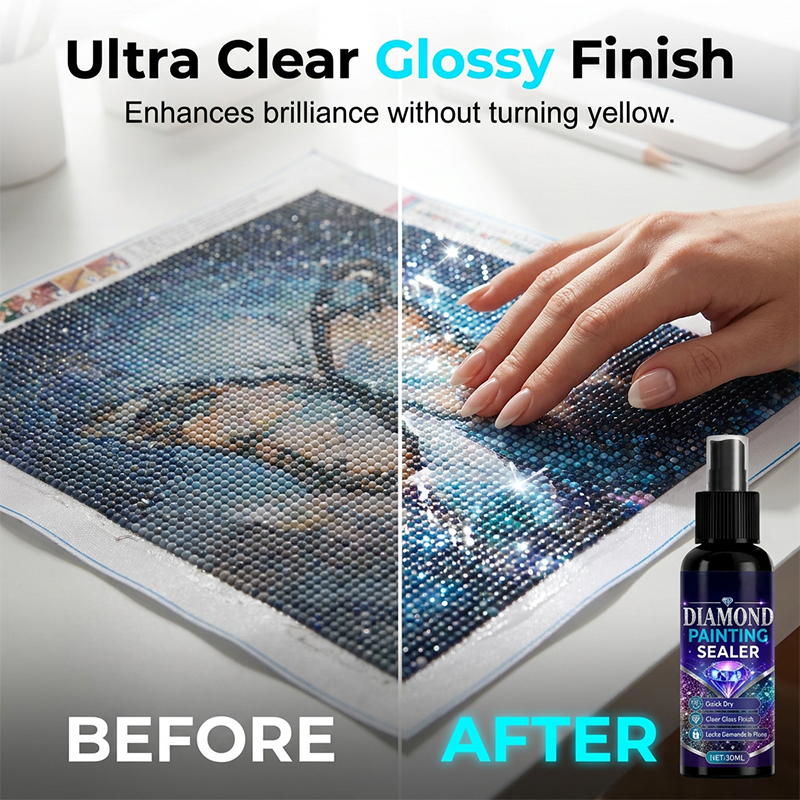🔥LAST DAY 50% OFF💎✨ Diamond art sealer – locks beads, glossy finish, dries fast & lasts