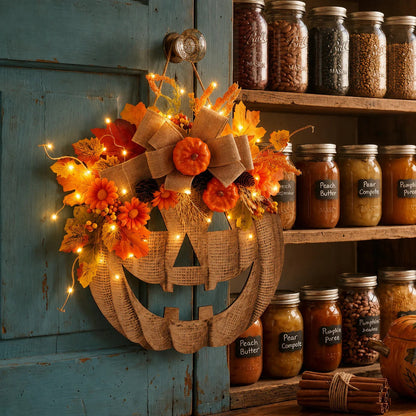 🍁Last day Promotion 🔥-🎃Wooden Pumpkin Halloween Door Sign for Spooky Seasonal Entryway Decor & Festive Fall Charm 👻