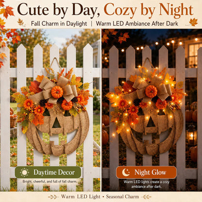 🍁Last day Promotion 🔥-🎃Wooden Pumpkin Halloween Door Sign for Spooky Seasonal Entryway Decor & Festive Fall Charm 👻