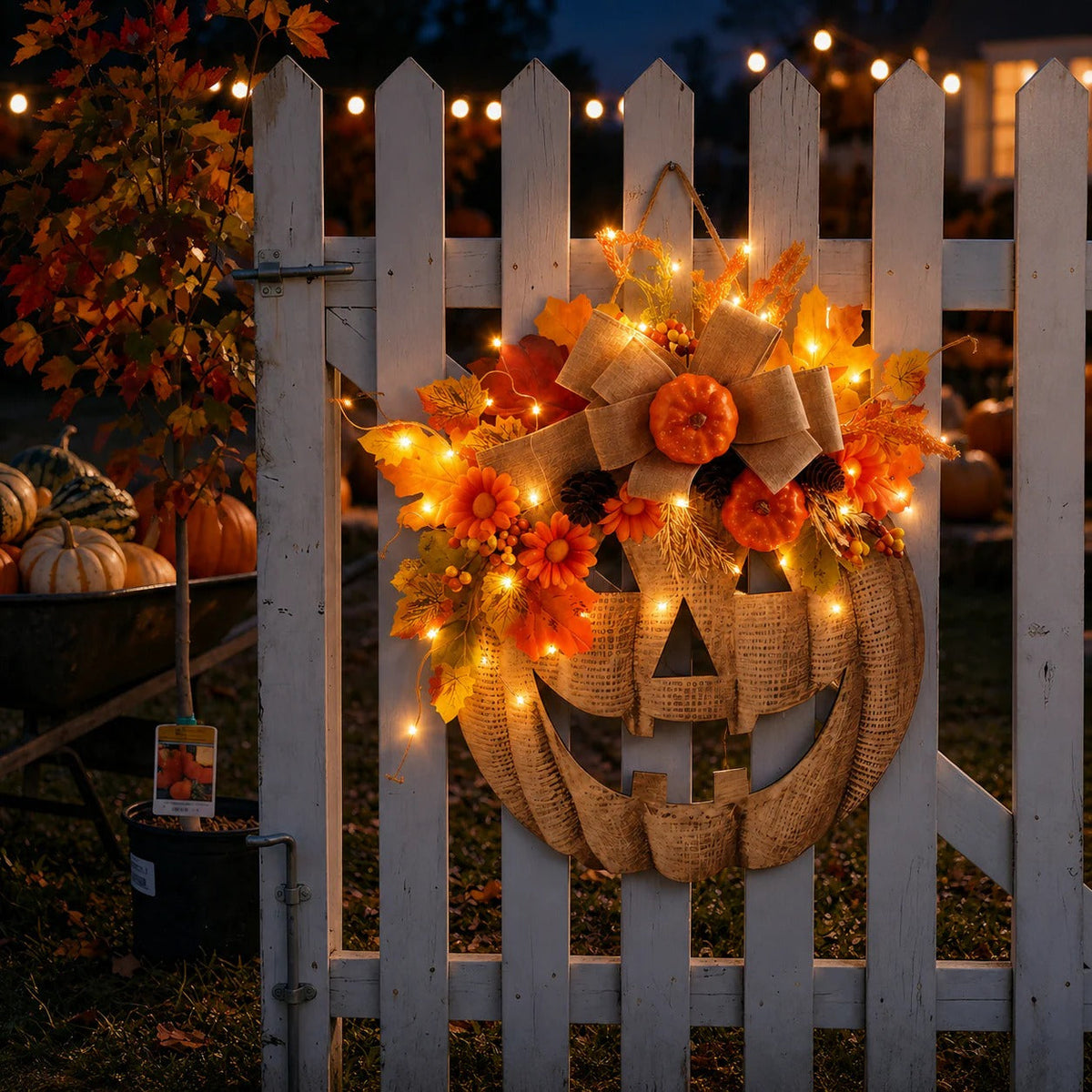🍁Last day Promotion 🔥-🎃Wooden Pumpkin Halloween Door Sign for Spooky Seasonal Entryway Decor & Festive Fall Charm 👻