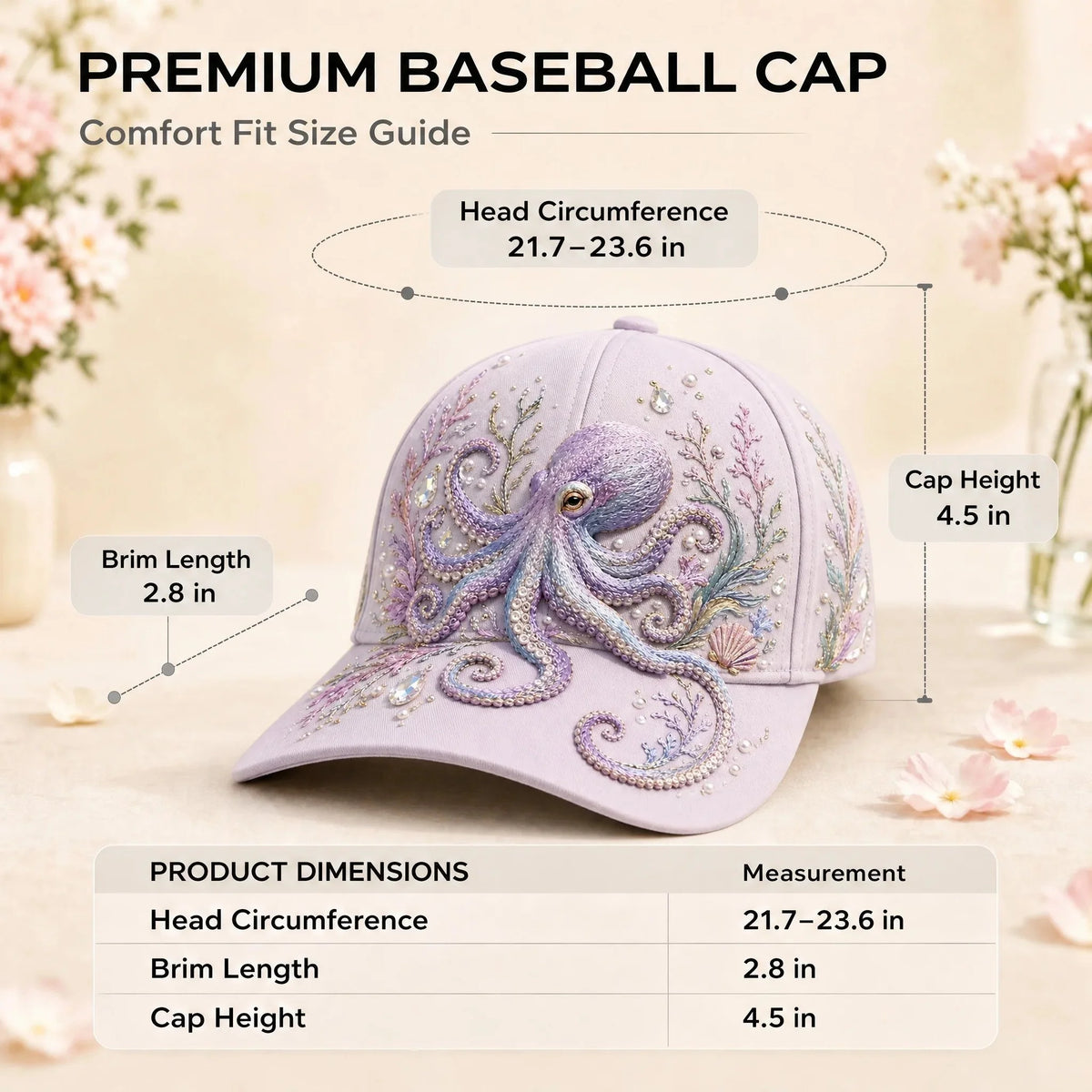 🔥Last Day 50% OFF-🌊 3D Ocean Creatures Embroidery Cap