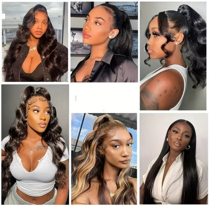 13x4 Front Lace Wig - Center Part Long Wavy Hair Wig
