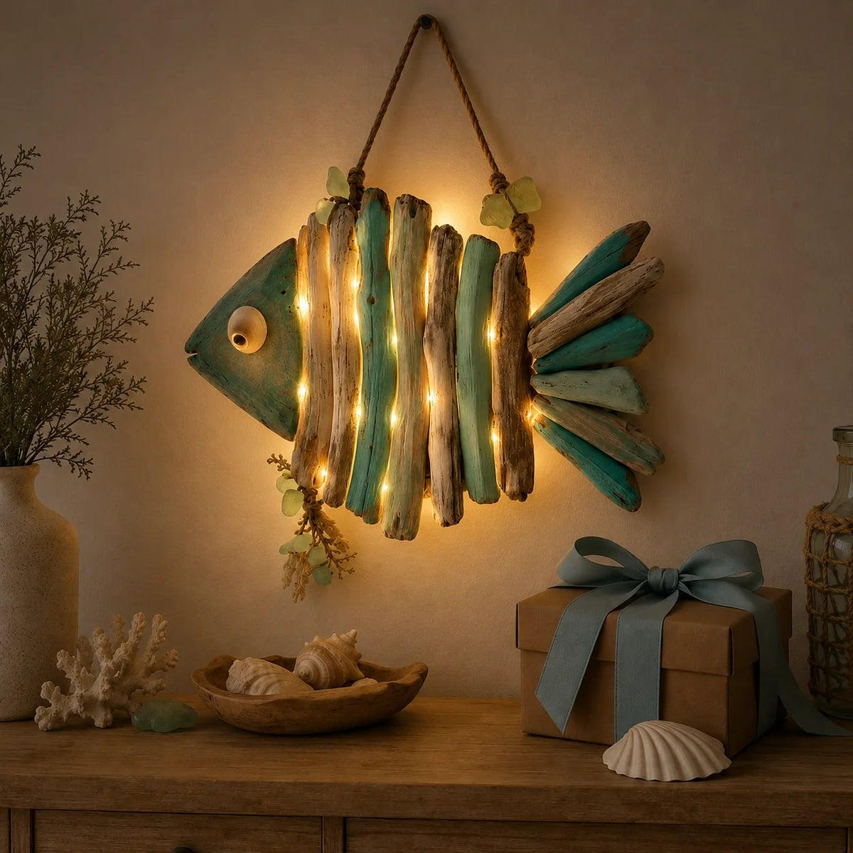⏰Last day Promotion 🔥-Lighted Coastal Fish Wall Decor🌊
