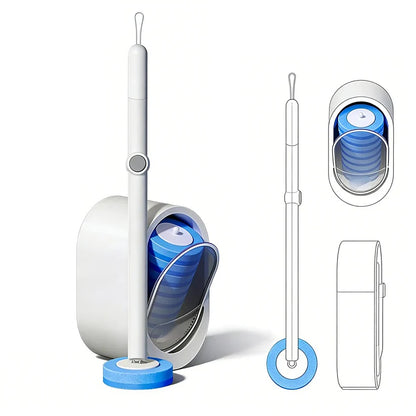Disposable Toilet Wand System – Self-Cleaning Wand with 32 Refill Pads, Odor-Free, Deep Scrubbing, Wall-Mounted Storage