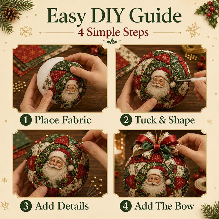 🔥 50% OFF – Christmas Patchwork Ornament DIY Kit – Handmade Holiday Decoration 🎄