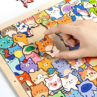 🐱🧩Little Kitties - Wooden Coloring Puzzle🎨🖼️