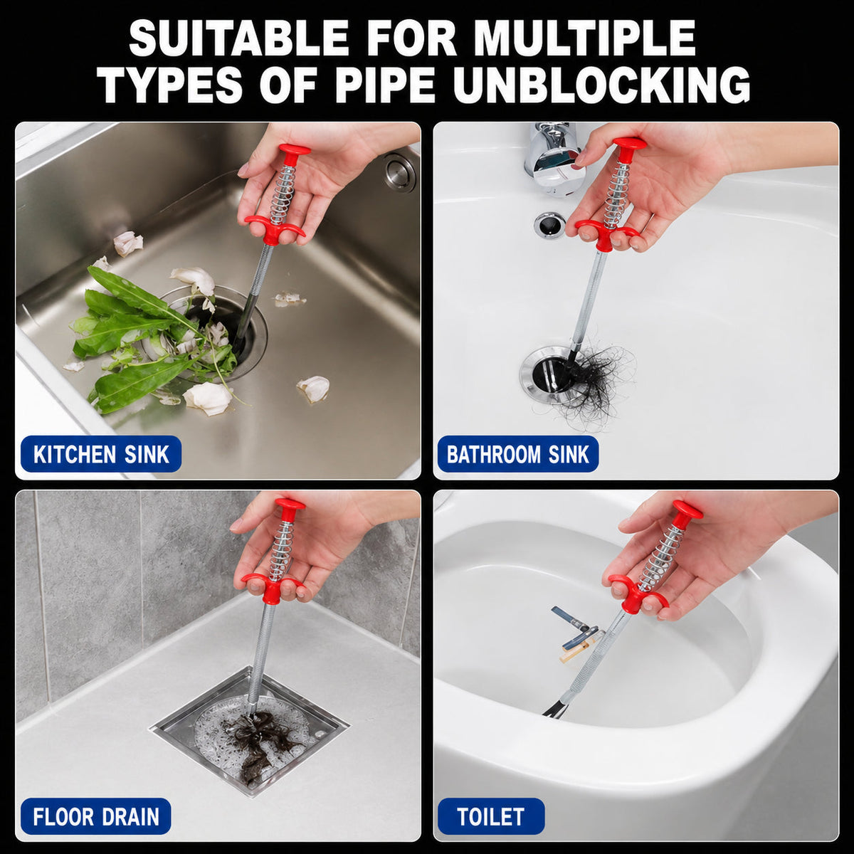 🚿✨ Professional Drain Clog Remover Tool for Easy Fixes 🔧