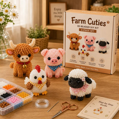 ⏰Last day Promotion 🔥-🧵✨ Tiny 3D Beaded Animal DIY Kit(Unfinished Product)