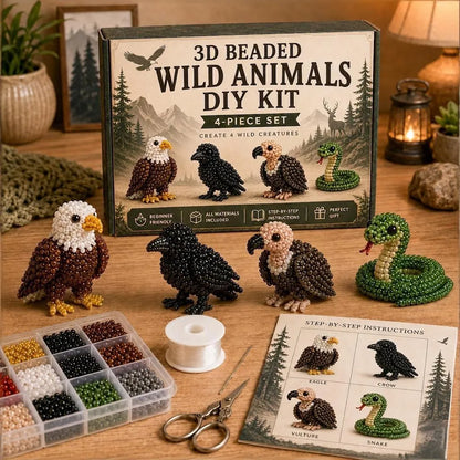 ⏰Last day Promotion 🔥-🧵✨ Tiny 3D Beaded Animal DIY Kit(Unfinished Product)