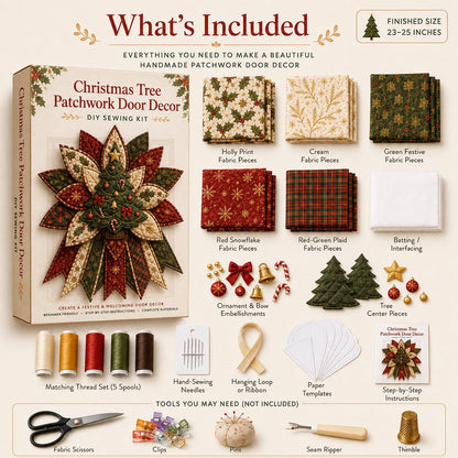 🎉 Last Day 50% OFF 🎄 – Festive Quilted Christmas Door Hanging DIY Sewing Kit