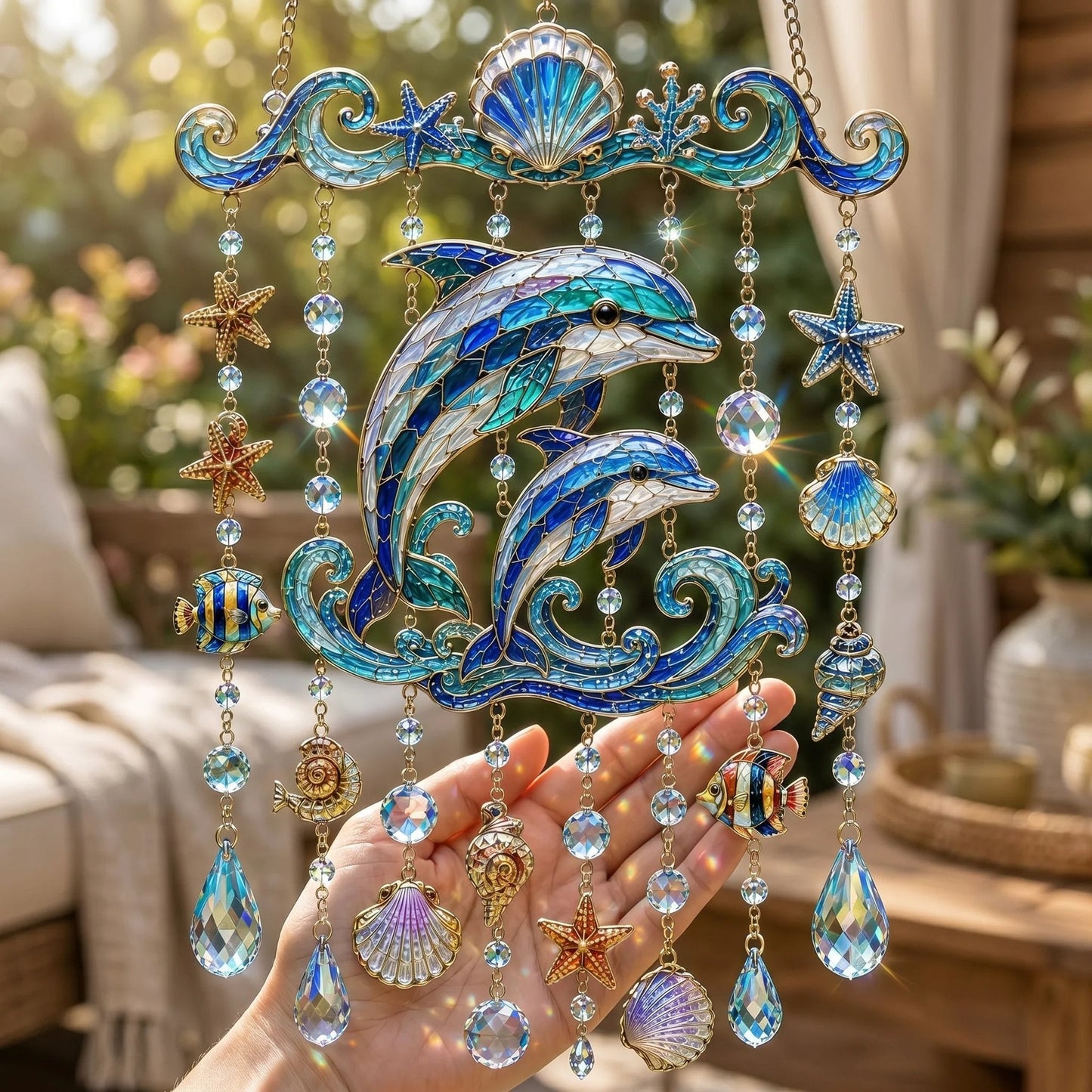 🐋 Ocean-Themed Wind Chime – Bring the Ocean Glow to Your Garden