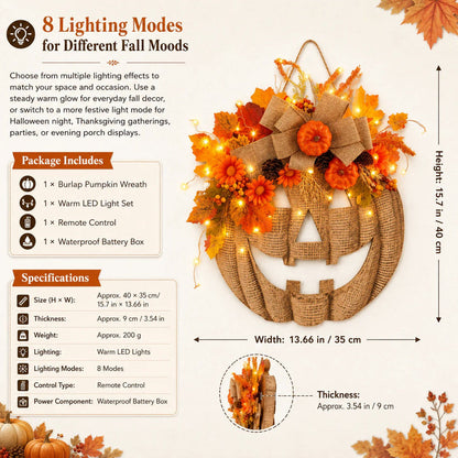 🍁Last day Promotion 🔥-🎃Wooden Pumpkin Halloween Door Sign for Spooky Seasonal Entryway Decor & Festive Fall Charm 👻