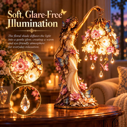 🦋 ✨Butterfly Lady Accent Lamp, Elegant Flower Goddess Light with Sparkling Crystal Drops for Home Decor🦋