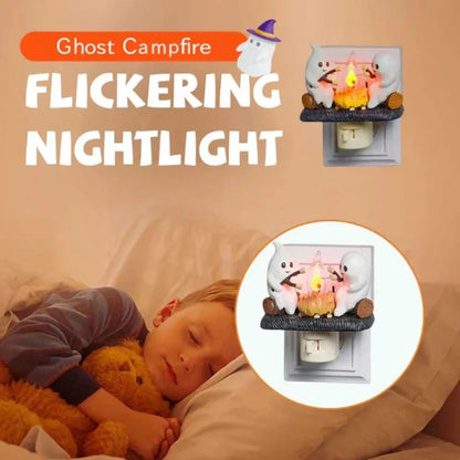👻 Halloween Ghost Campfire Flickering Night Light🔥