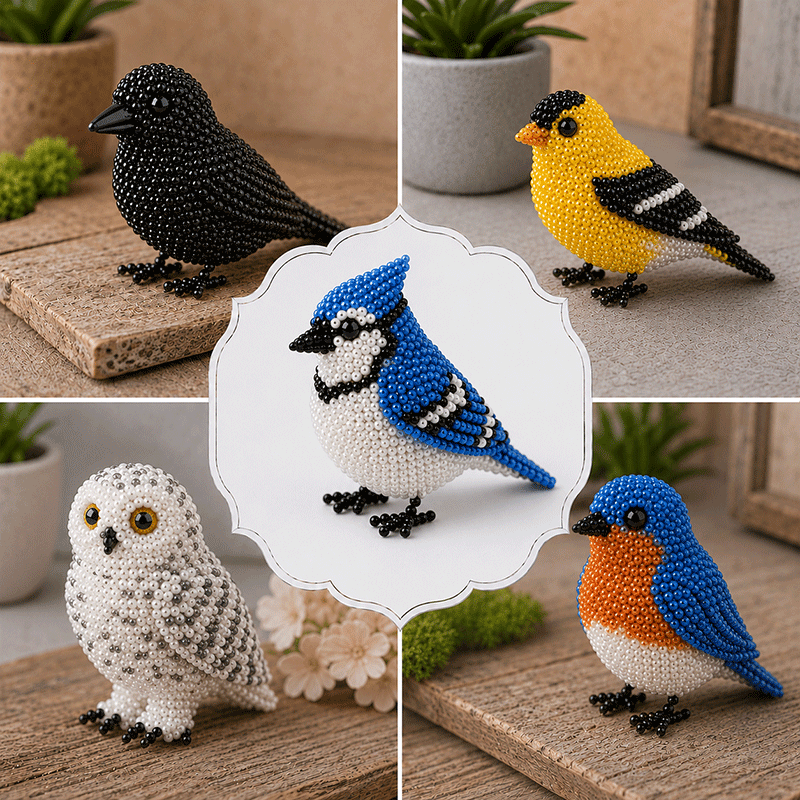 🔥Last Day 49% OFF -🦩✨ DIY Bird Beading Kit Create Beautiful Handmade Art 💎🌸