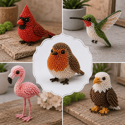 🔥Last Day 49% OFF -🦩✨ DIY Bird Beading Kit Create Beautiful Handmade Art 💎🌸