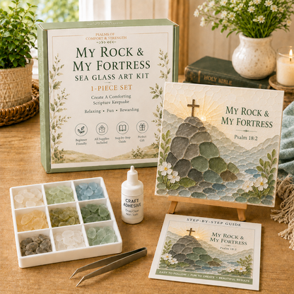 ⏰Last day Promotion 🔥-✝️ Psalms of Comfort & Strength Sea Glass Art Kit