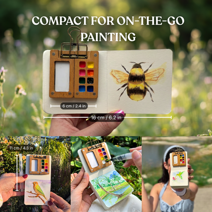 🎨Pocket Watercolor Set Portable Creative Painting Kit For Artists Beginners Travel Sketching Fun✨