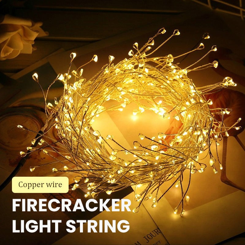 ✨ Copper Wire Firecracker Lights – Flexible LED String Lights for Home & Garden