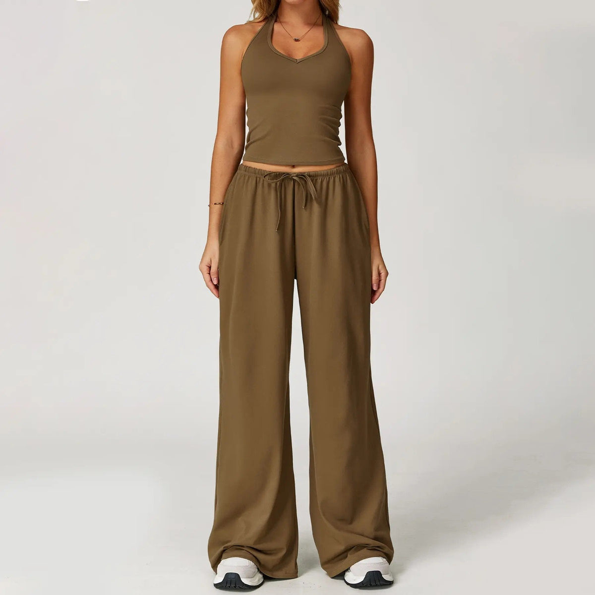 ⚡Hot Sales 49% OFF🔥Women's 2-Piece Athleisure Outfits - Polyester-Silk Fitted Summervibe Sweatsuit